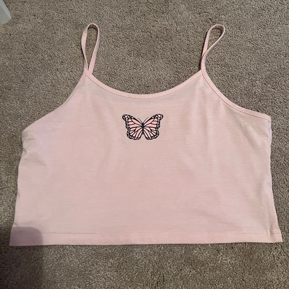 y2k pink butterfly shirt. - Picture 1 of 2